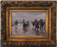 Beach Scene by Jan Verhas (1834 - 1896)