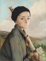Le Gamin, pastel by Firmin Baes